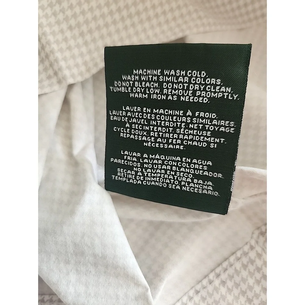 RALPH Lauren ADDISON Neutral‎ TAN/GRAY WHITE Houndstooth STANDARD PILLOWCASE One